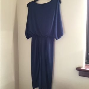 London Times navy blue midi dress